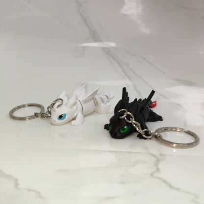 Pareja de llaveros Articulados de Chimuelo y Furia Luminosa